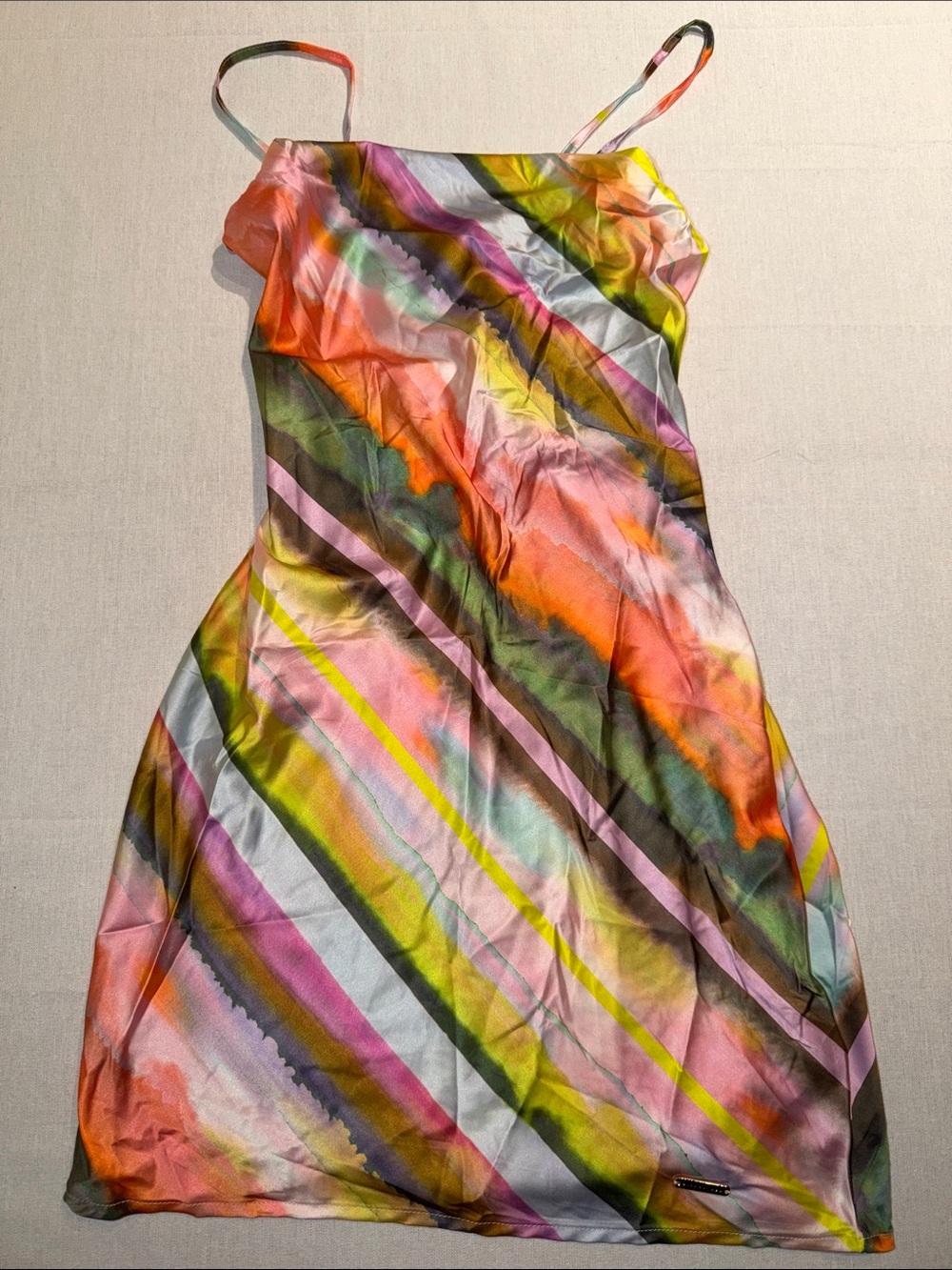 Strappy Multicolor Slip Dress - Vibrant Summer Print